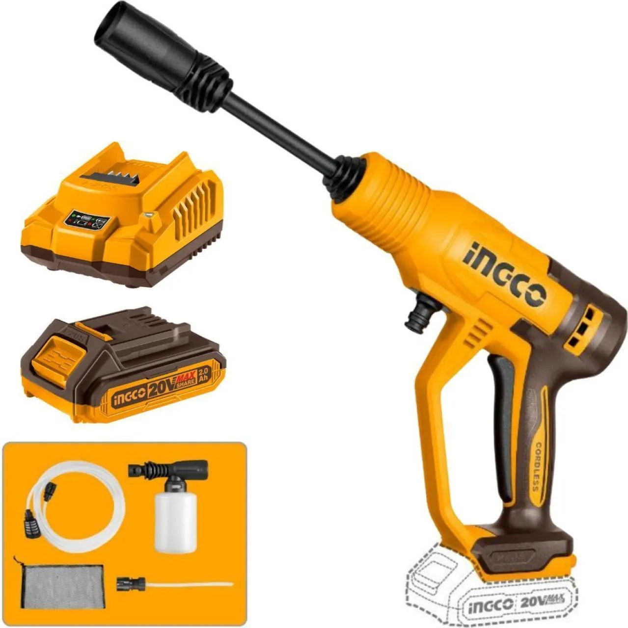 Ingco Cordless Pressure Washer Kit Pressure Washer