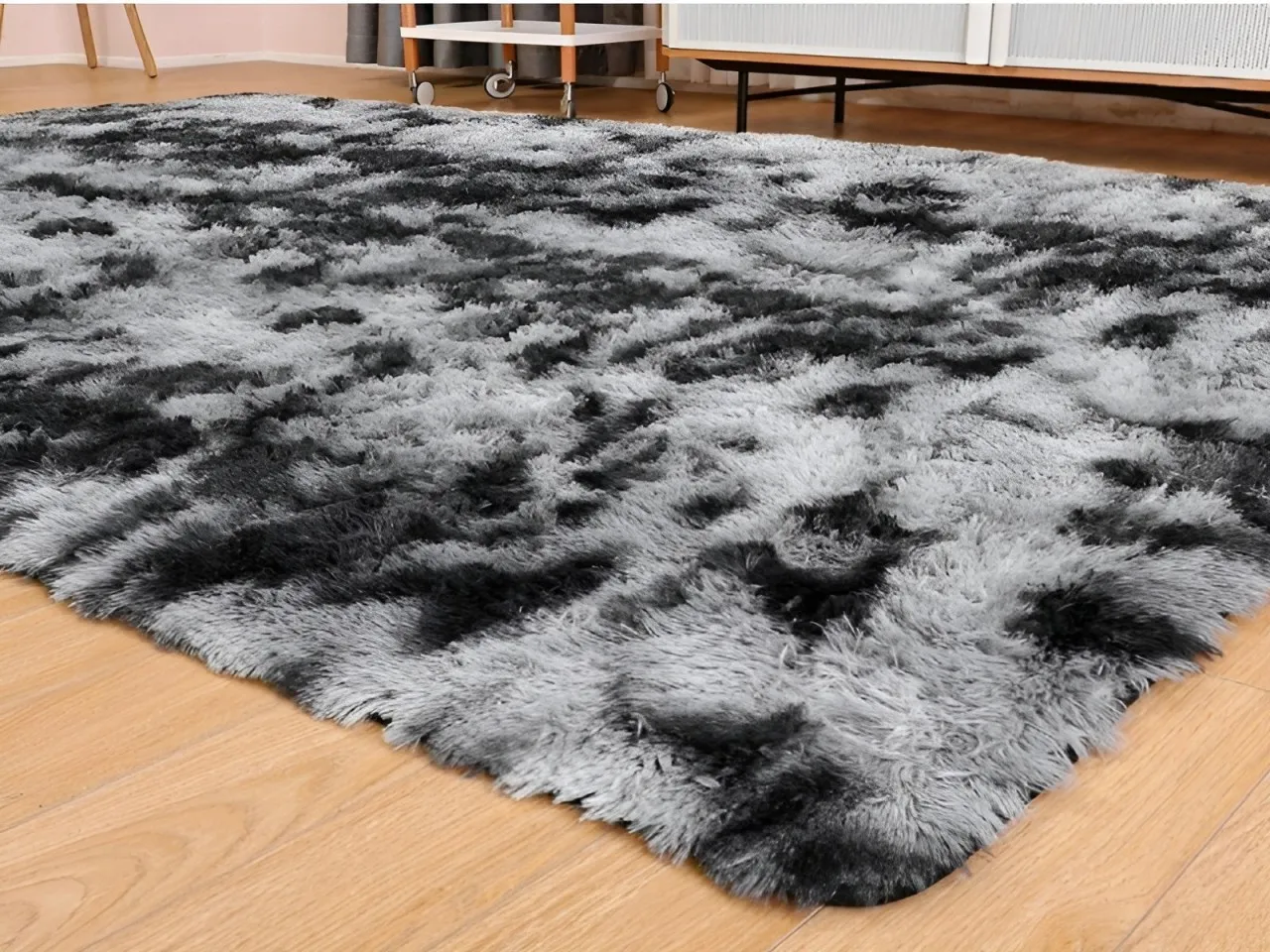SMTE Shaggy Fluffy Rug Carpet (Area Rug) Velvet Rectangle Shape