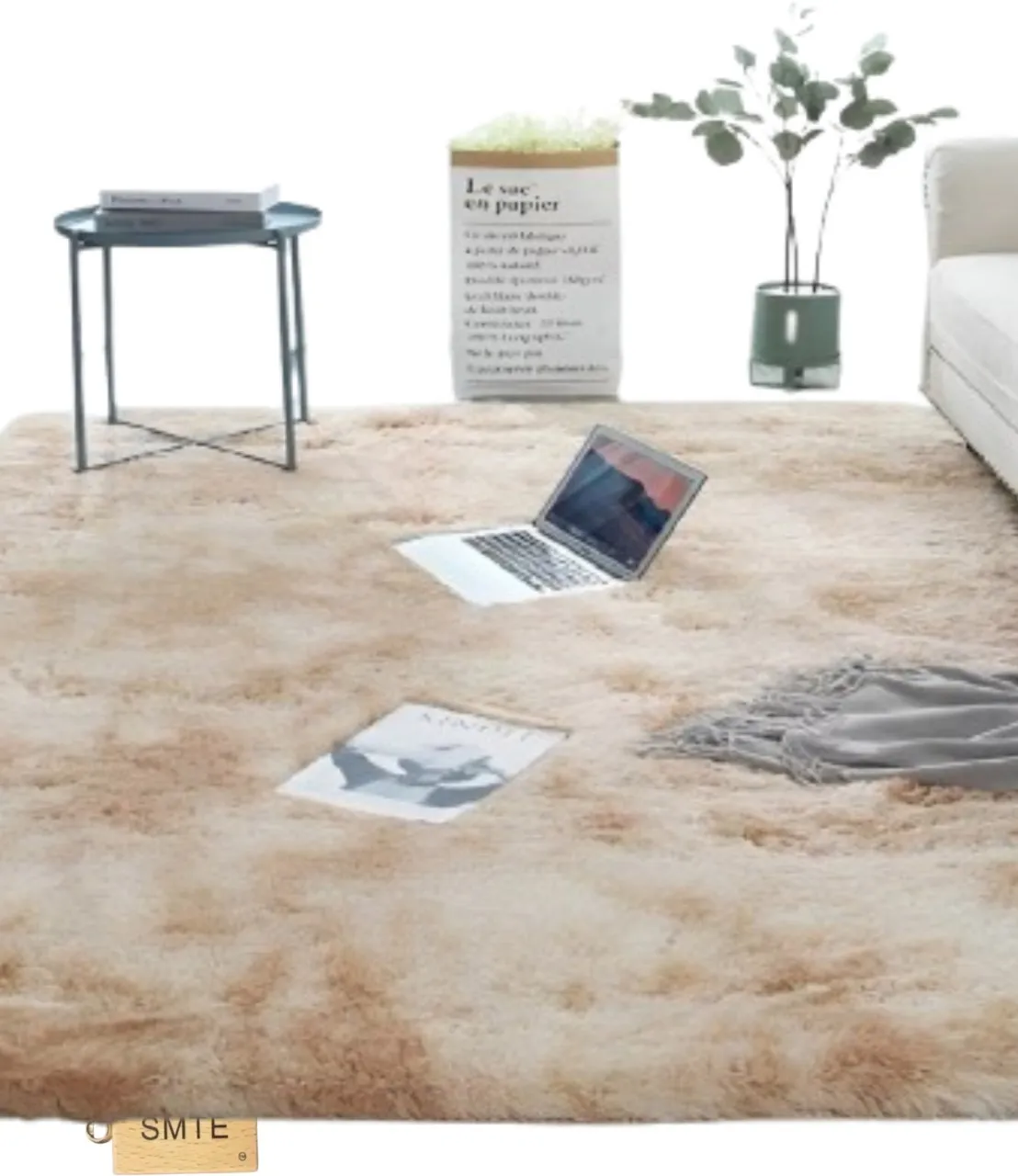 SMTE Fluffy Rug (Carpet) Polyester Rectangle Shape
