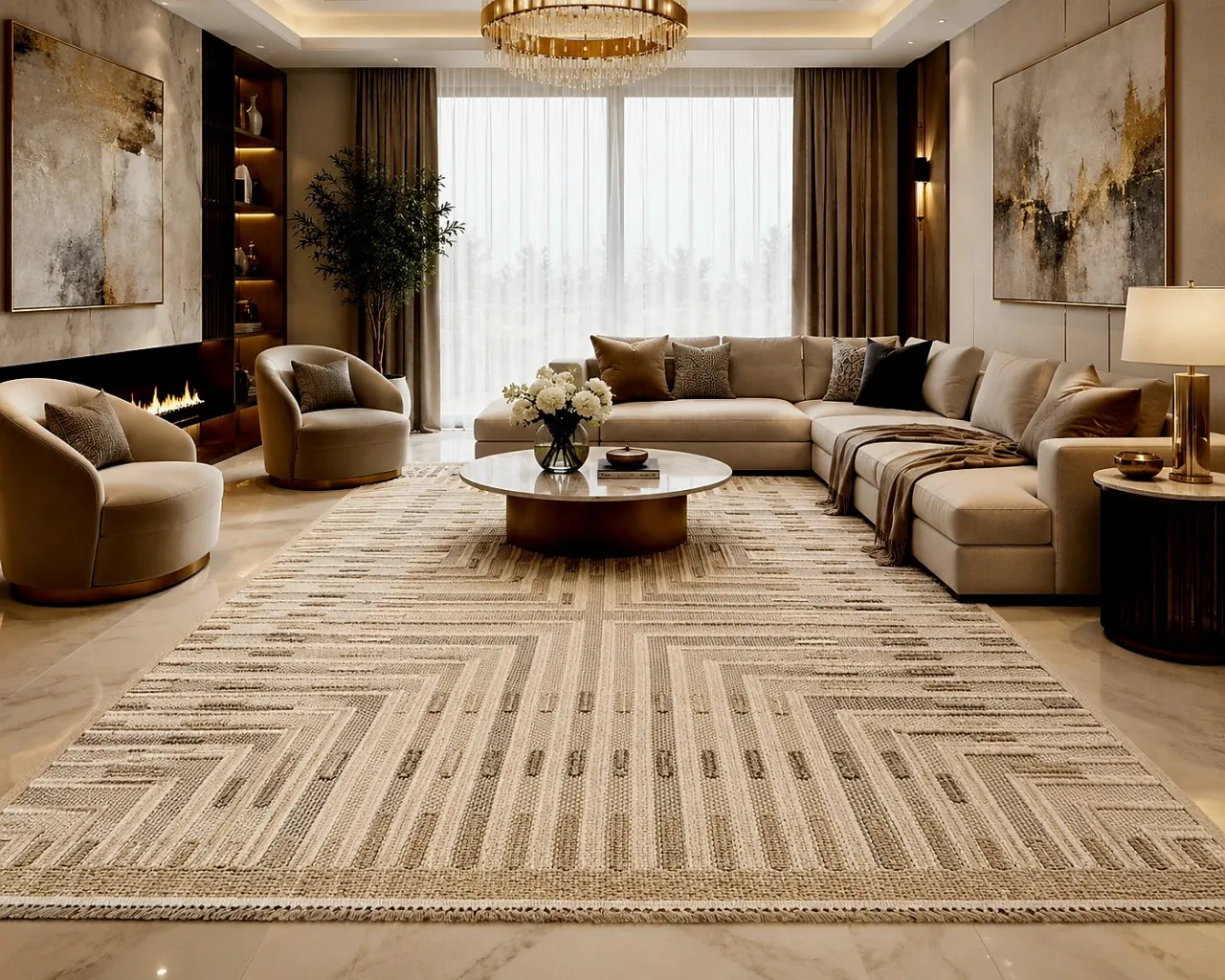 QH Modern Harmony Woven (Area Rug) Jute Rectangle Shape