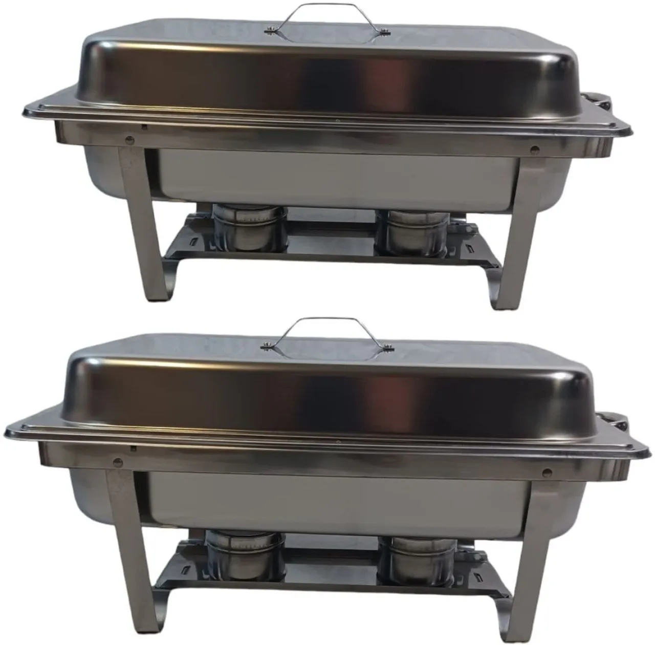 SMTE Stainless Steel Single tray Chafing Dish -11 liter Set of 2 11 l Single Pan