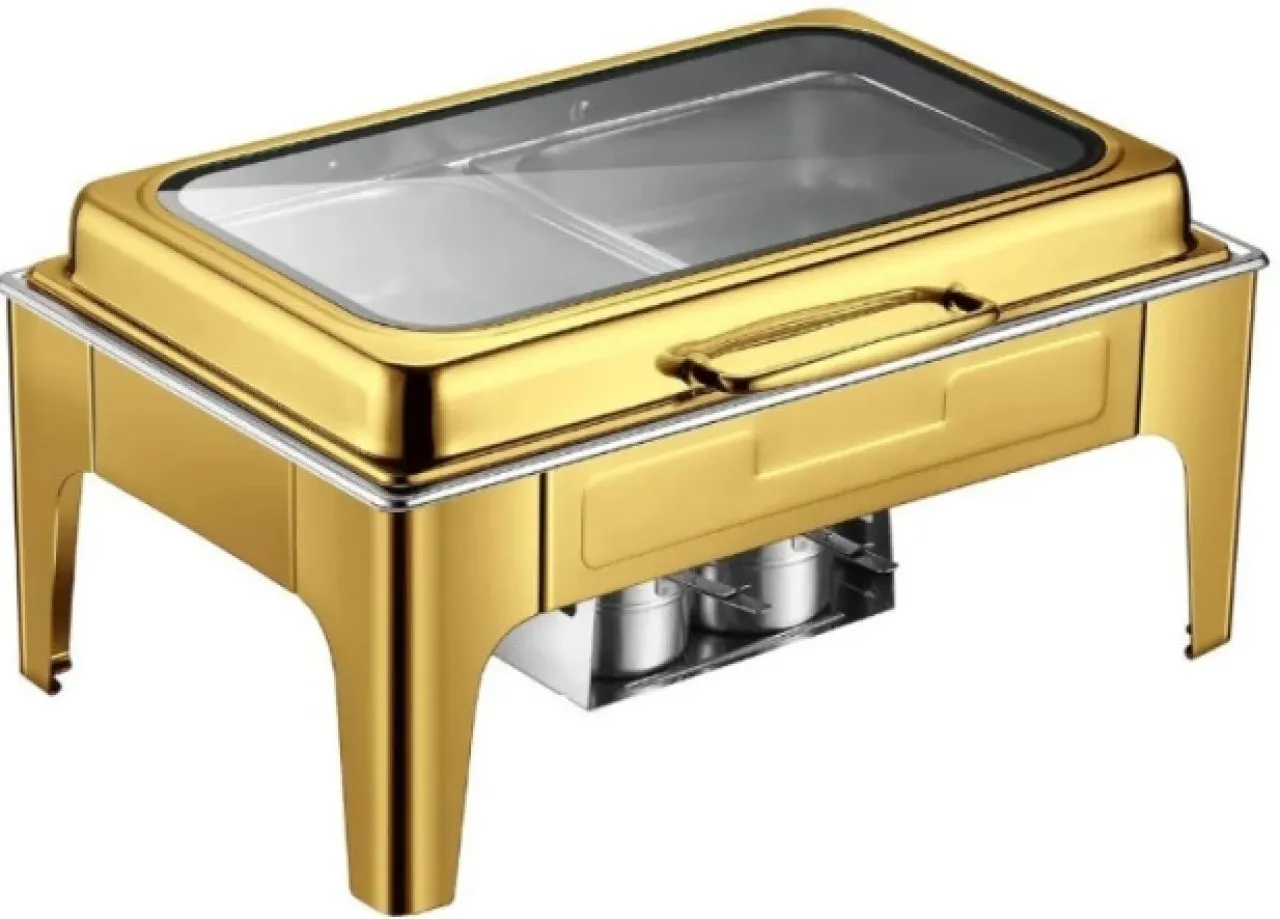 Buds Rectangle Gold Chafing Dish 7 l Single Pan
