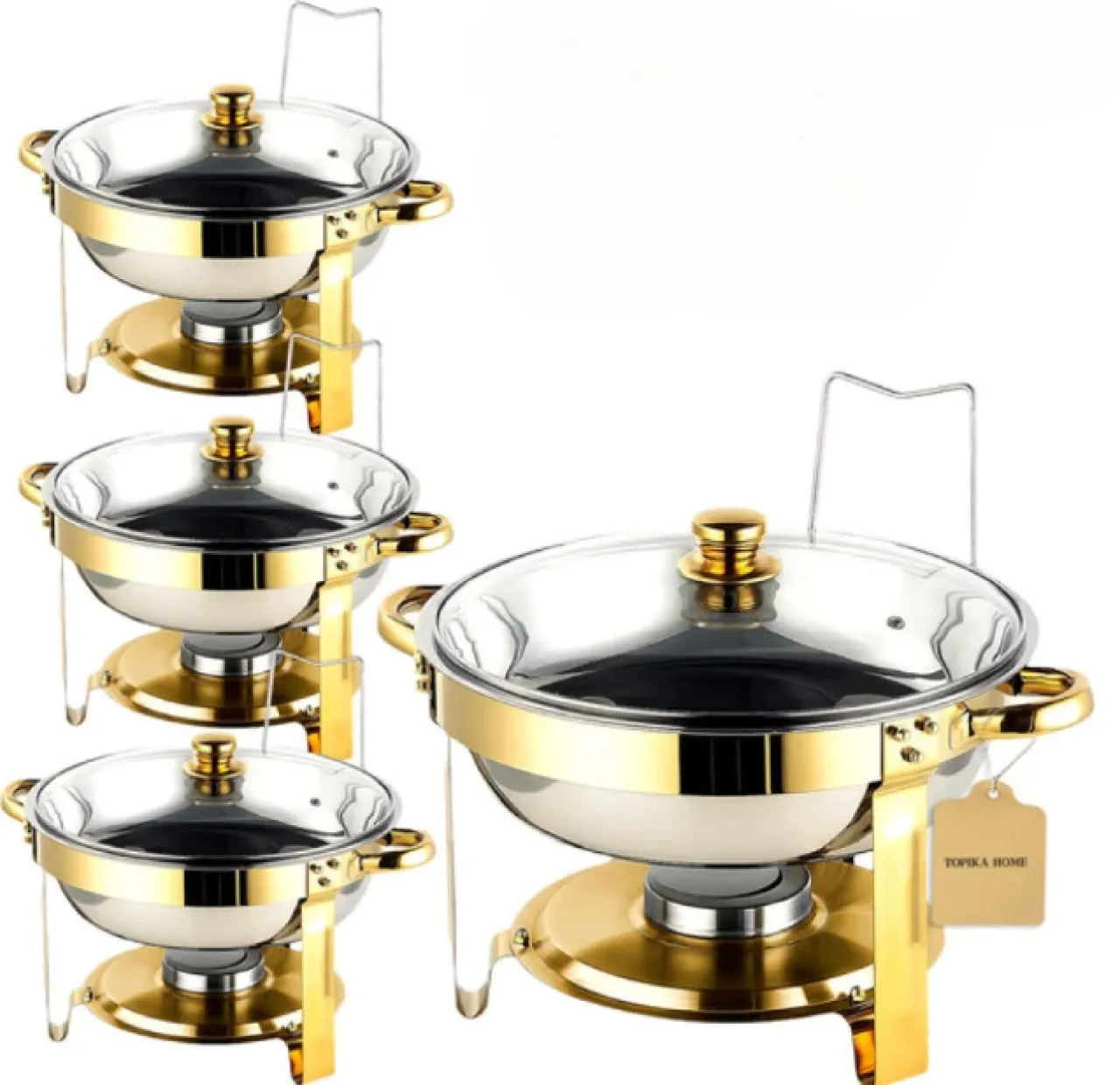 Buds 4Pack Food Warmer Buffet Server with Lid, Chafing Dishes for Buffet Non-Stick Coated Stainless…