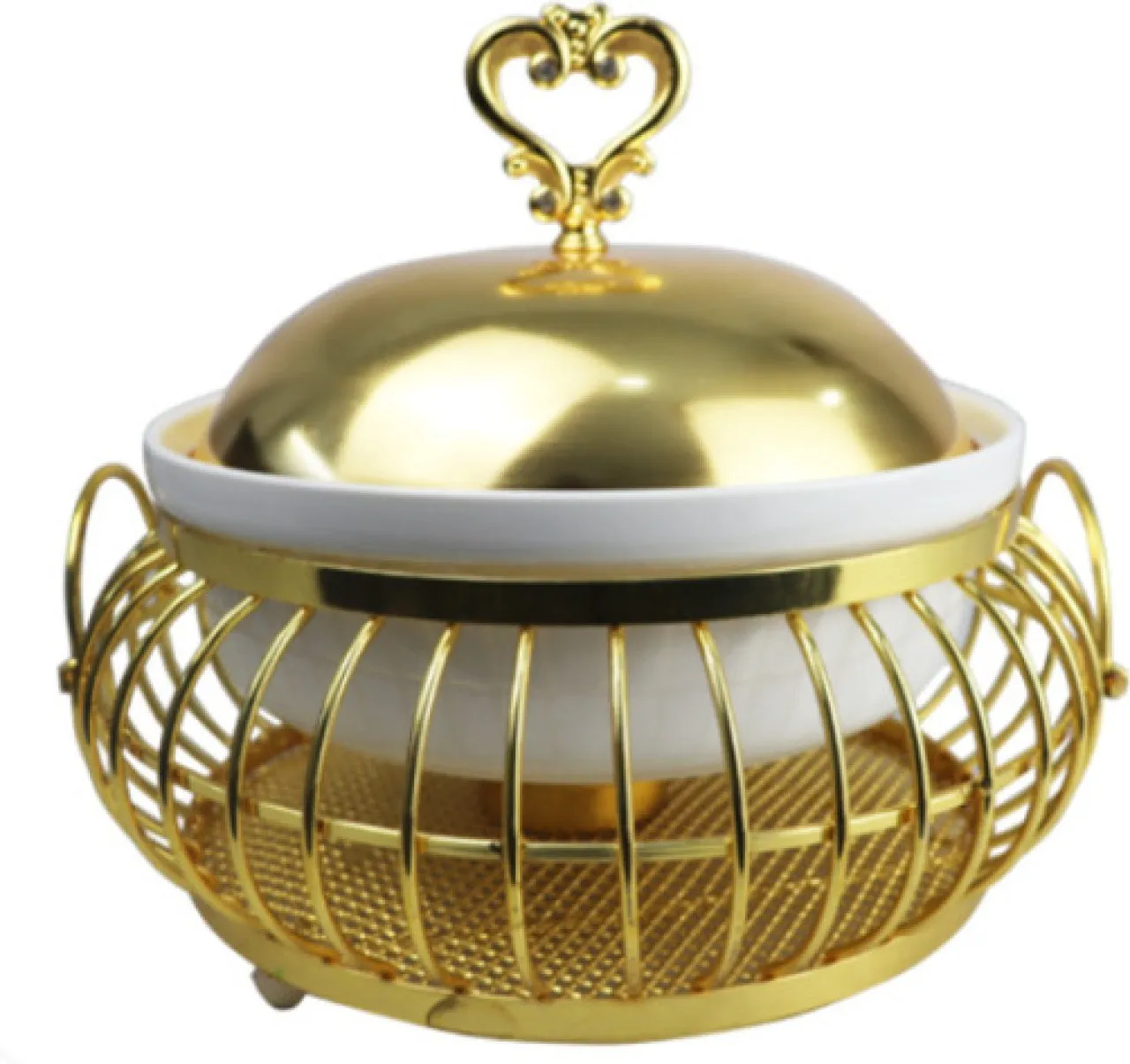 Aryhaan Gold Chafing Dish with Ceramic Insert 2 l Single Pan