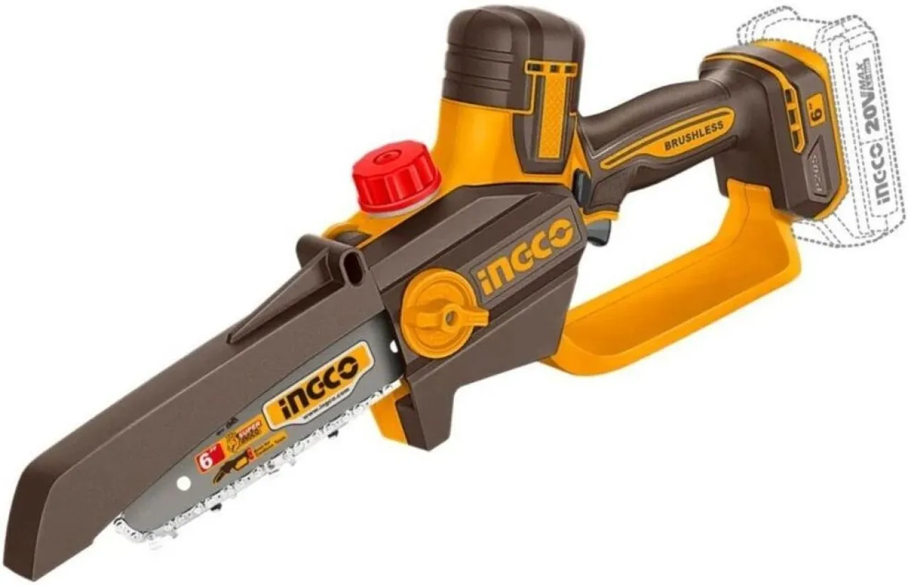 Ingco Cordless Pruner Saw / Mini Chainsaw 6" Tool Only Cordless Chainsaw