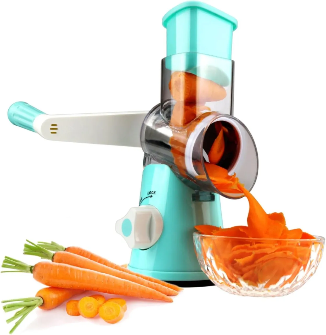 Maddox Grey 3-in-1 Rotary Drum Vegetable & Fruit Plastic Grater & Slicer