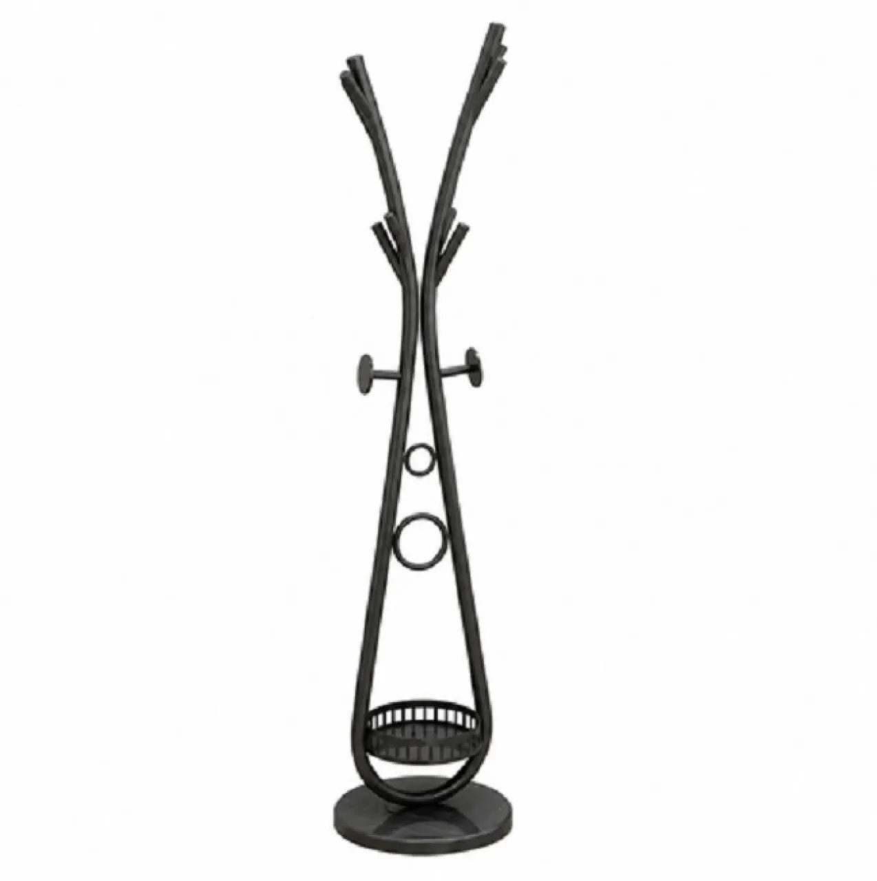 NLS HOMEWARE Steel Floor Cloth Dryer Stand Modern Freestanding Coat Rack with Storage Basket