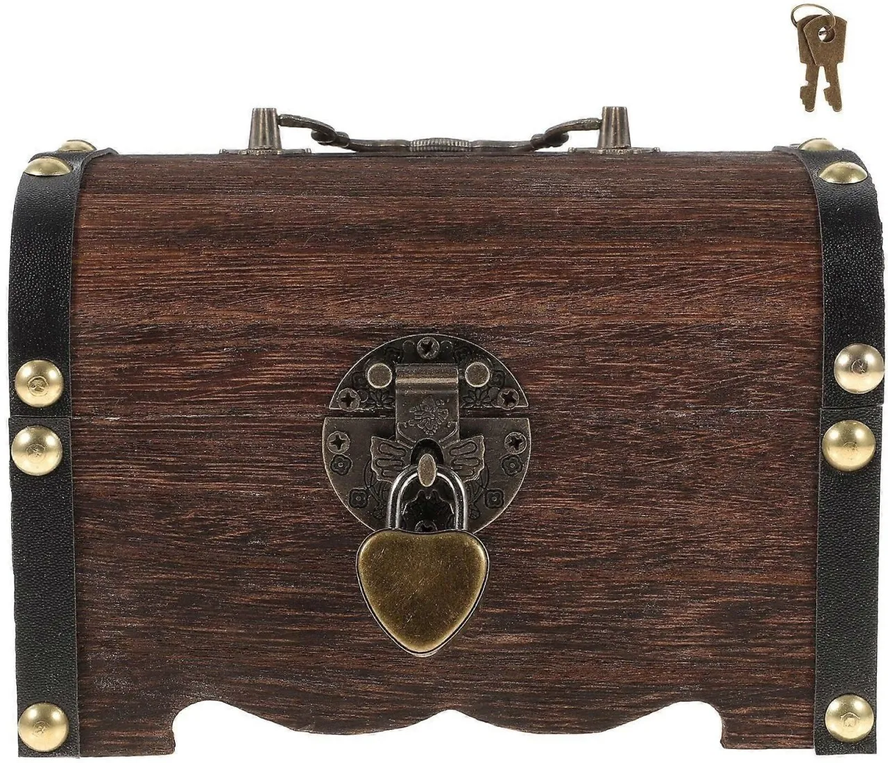 Max Wooden Treasure Box Creative Wooden Piggy Bank Safe Handmade Wood Carving Money Box Savings wit…