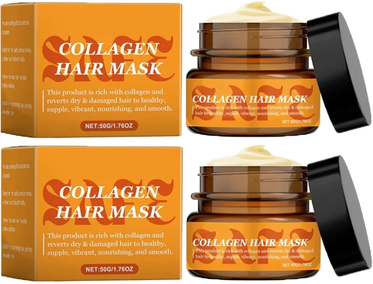 WEIWEISTORE Collagen Hair Mask for Dry & Damaged Hair, Moisturizing Deep Repair Conditioning Hairs …