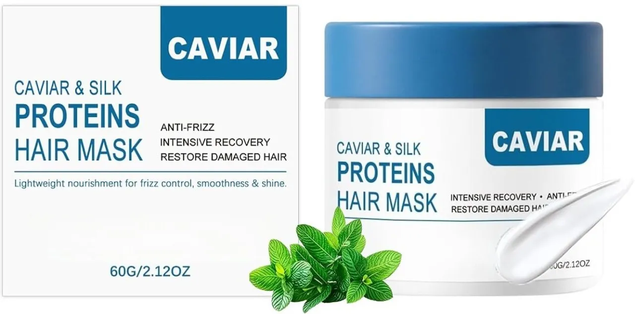 WEIWEISTORE Hair Mask for Anti Frizz Intensive Recovery, Caviar Silk Proteins Treatment for Damaged…