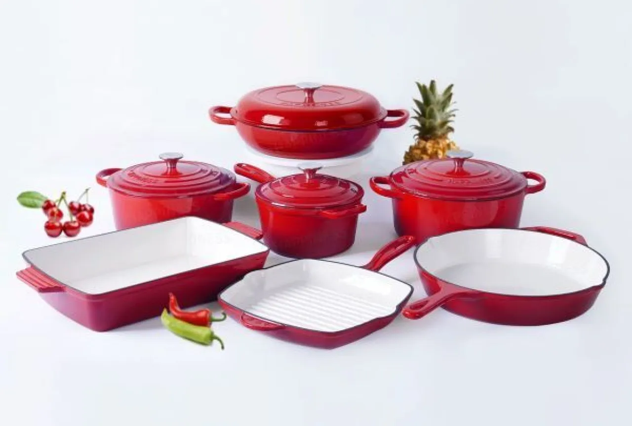 Generic 11PCS BEK Non-Stick Coated Cast Iron Cookware Set