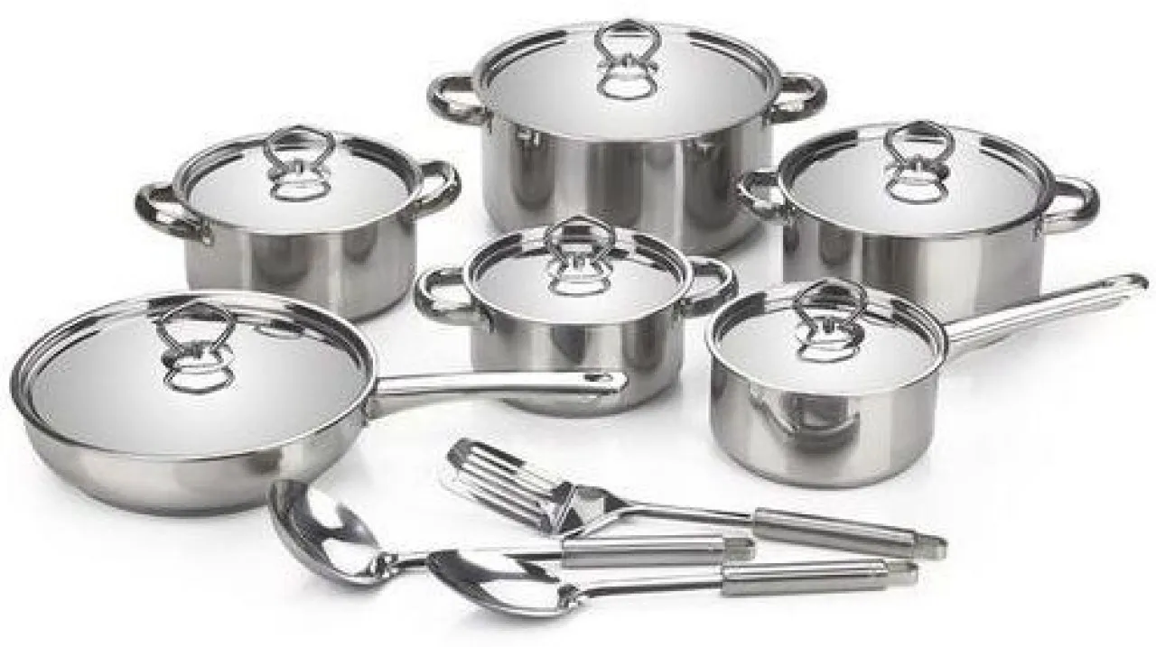 SMTE Chukbok 15 Piece Heavy Bottom Stainless Steel Cookware Set Stainless Steel Cookware Set