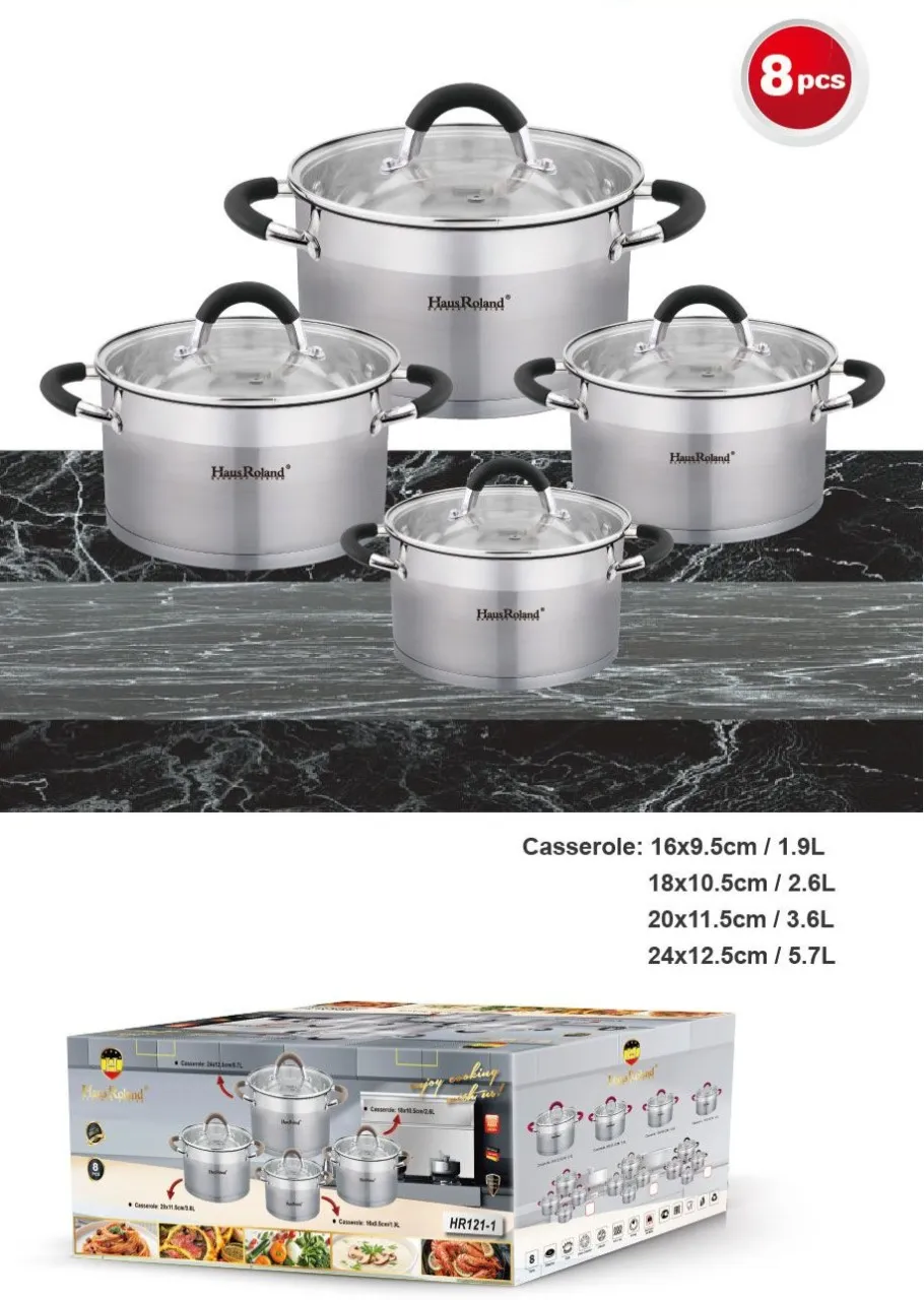 HAUS ROLAND HR121-1 Stainless Steel Cookware Set
