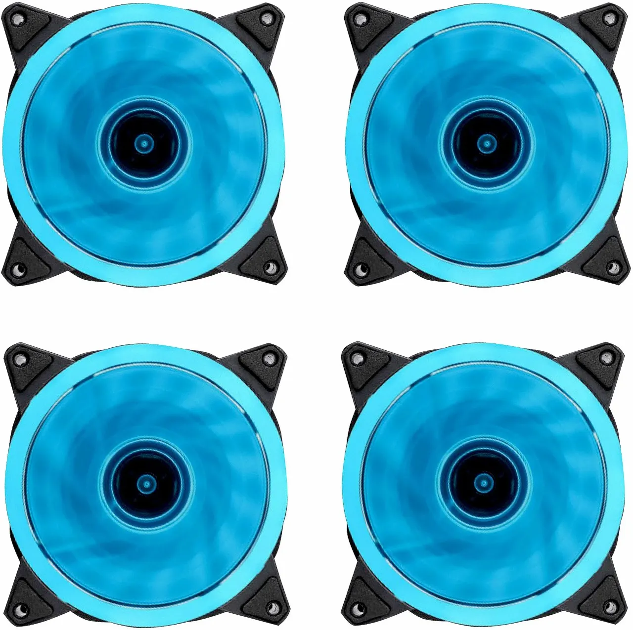 Mix Box 4Pcs 12cm 4 Pin Silent Computer Cooling Fan - Ice Blue Cooler