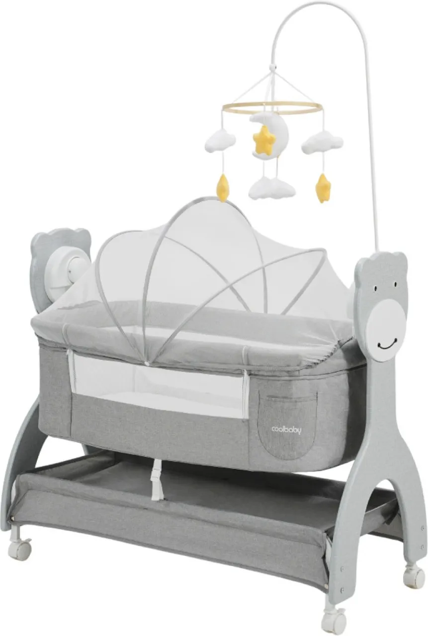 CoolBaby Co- Sleeping Crib Multifunction Baby Cradle with Toy Bar for Baby and Toddlers Use Cot