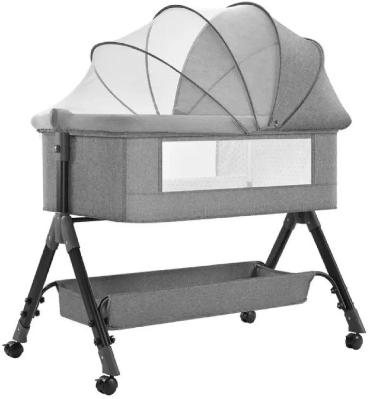 GL Multi-Functional Baby Bedside Crib & Bassinet with Mosquito Net, Adjustable Height, Breathable M…
