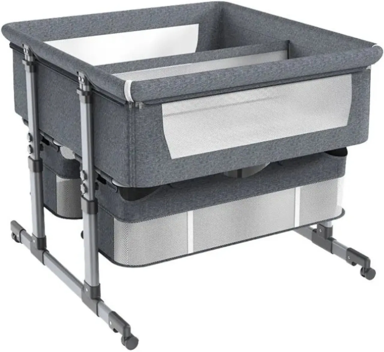 GL Foldable Twin Bedside Baby Cot & Co-Sleeper Bassinet