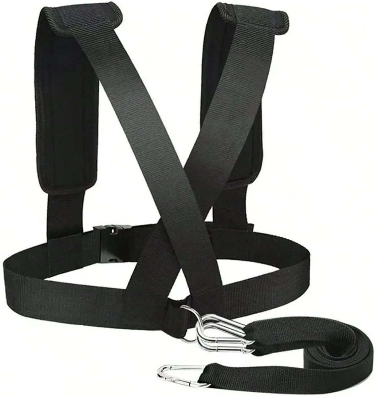 Gotchu Sled Harness Trainer – Adjustable Nylon Speed Strap with Padded Shoulder Support – Black – H…