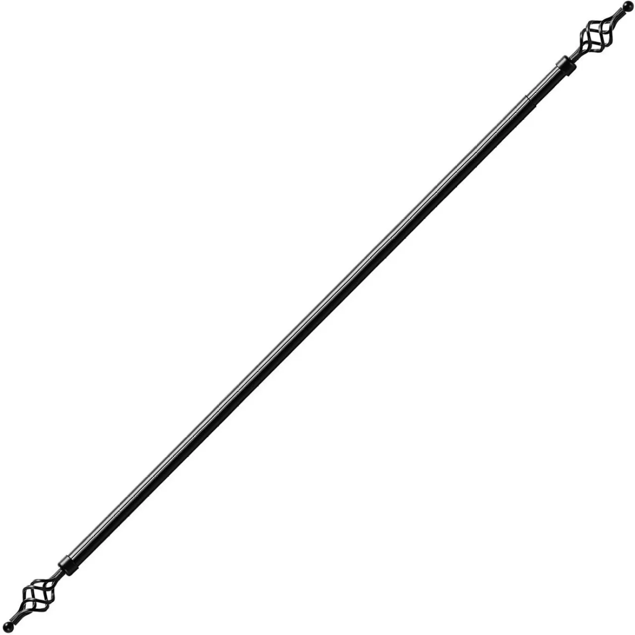 SMTE Black Curtain Rods (300 cm x 4 cm)