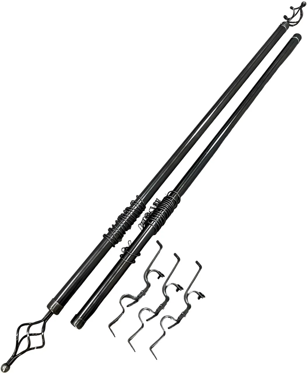 SMTE Black Curtain Rods (3 m x 3 cm)