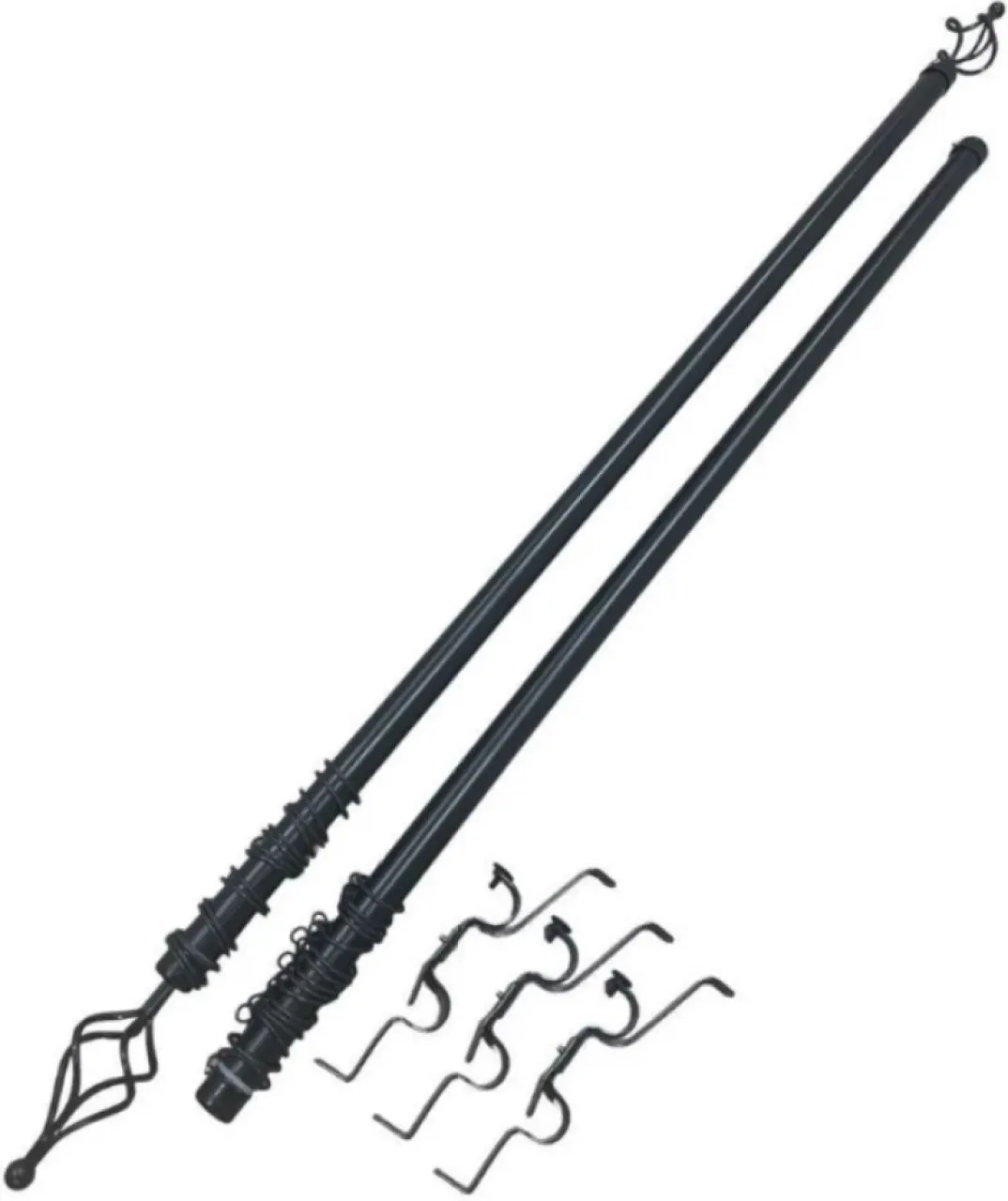 H&N Black Curtain Rods (3 cm x 200 cm)