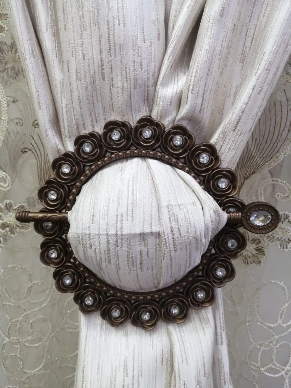SMTE Brown Curtain Hooks (250 cm x 140 cm)