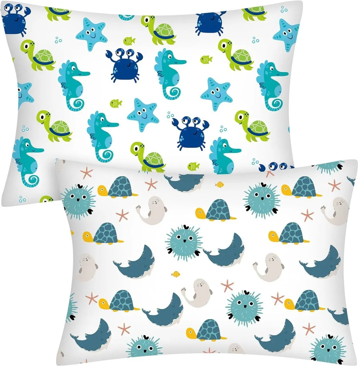 NEXUS 2 Pcs Toddler Pillowcase Sized 14" x 19" Fits 12" x 16" or 13" x 18" Cotton Pillow Cover Kids…