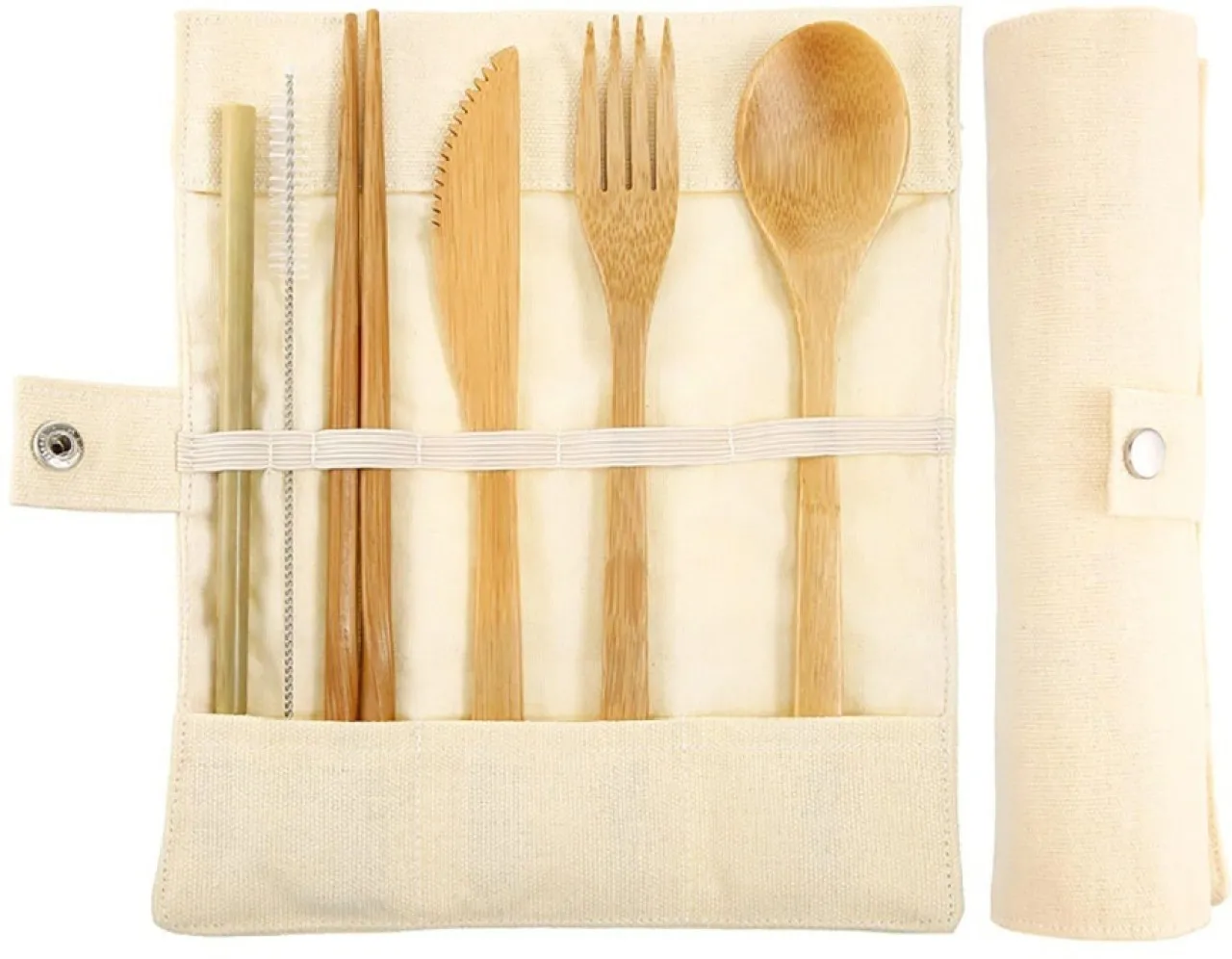 Huanix YELLOW,Bamboo Travel Tableware Reusable Bamboo Cutlery Set with Carrying Case Portable Woode…