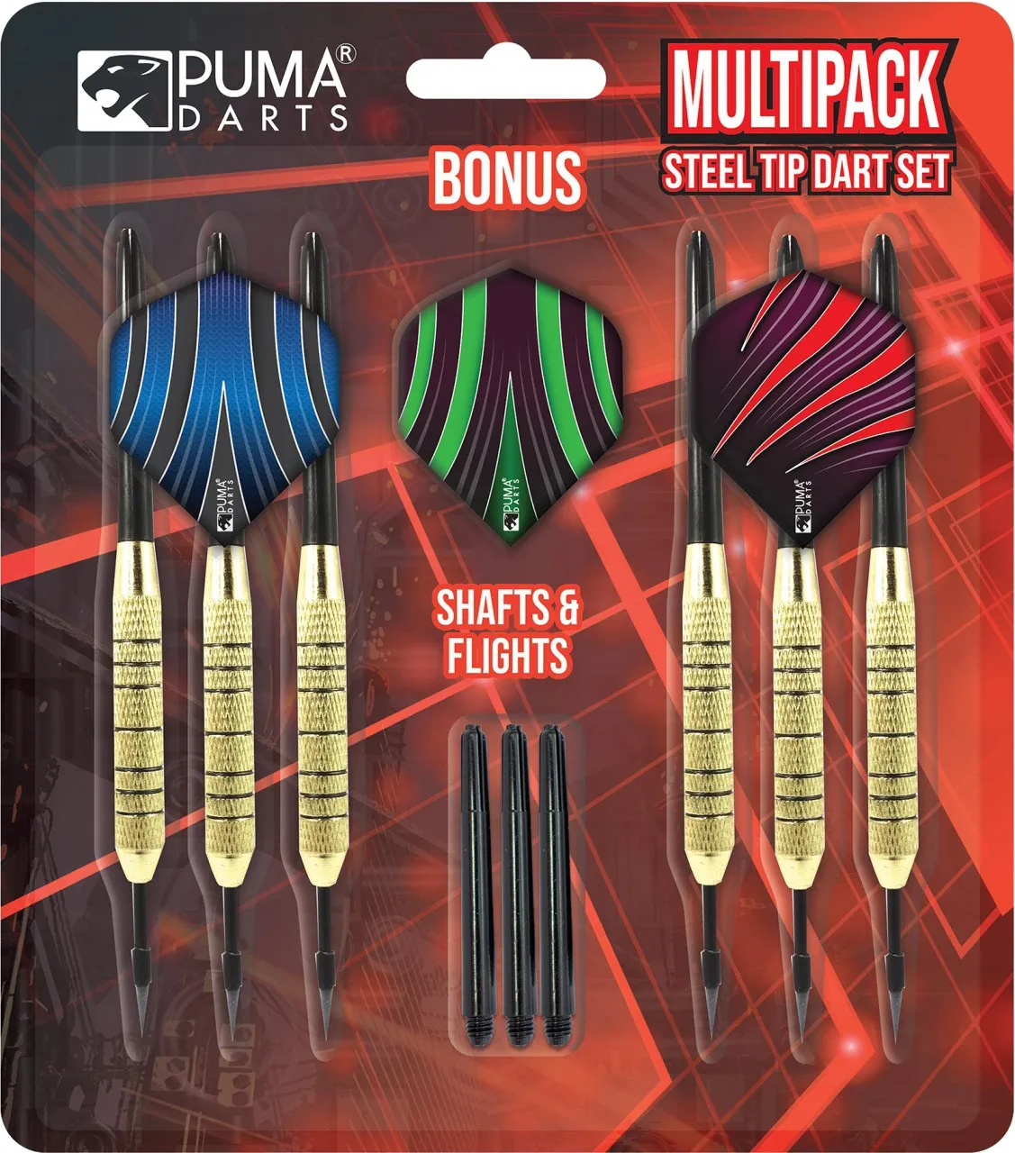 Puma Multipack Steel Tip Brass Dart Set Steel Tip Dart