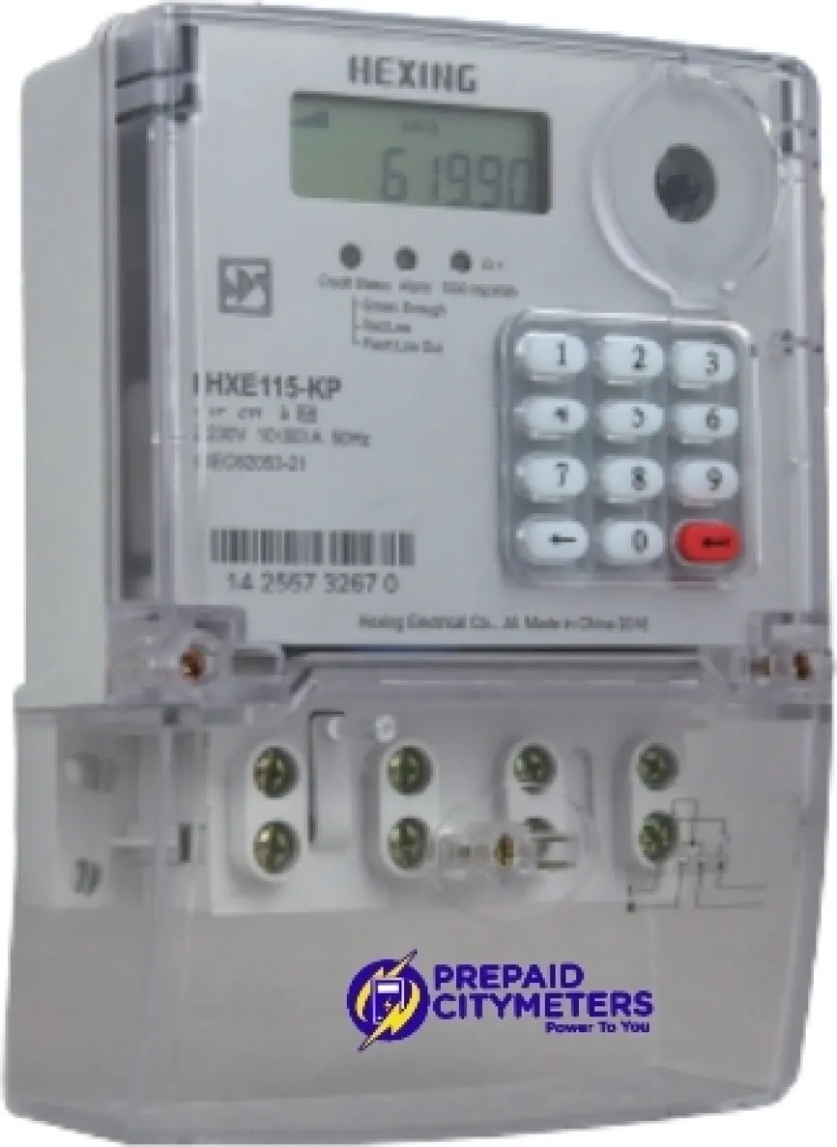 Hexing (Prepaid Citymeters) Single Phase Integrated Prepaid - HXE115-KP (80A) 10 A Smart  Electrica…