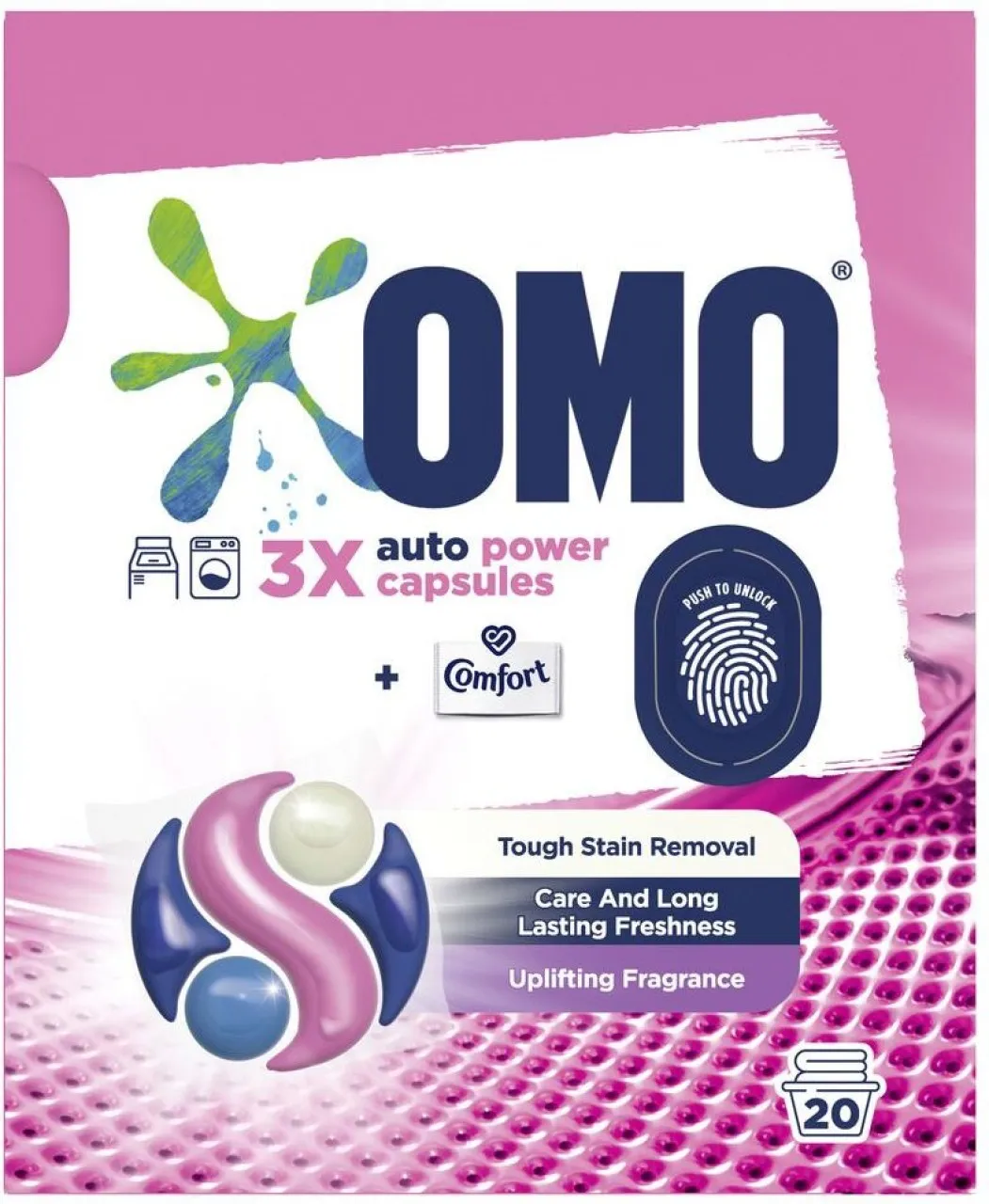 OMO Auto Laundry Capsules Touch of Comfort Pack of: 4 Regular Detergent Pod