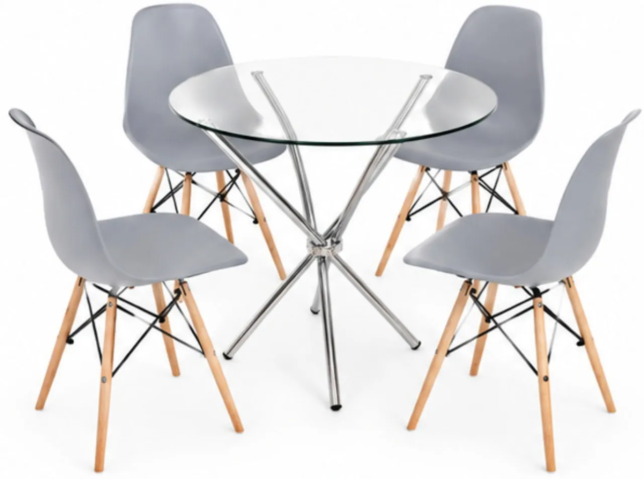Werdafurn Metal 4 Seater Dining Set