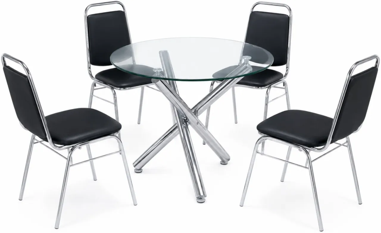 Werdafurn Metal 4 Seater Dining Set