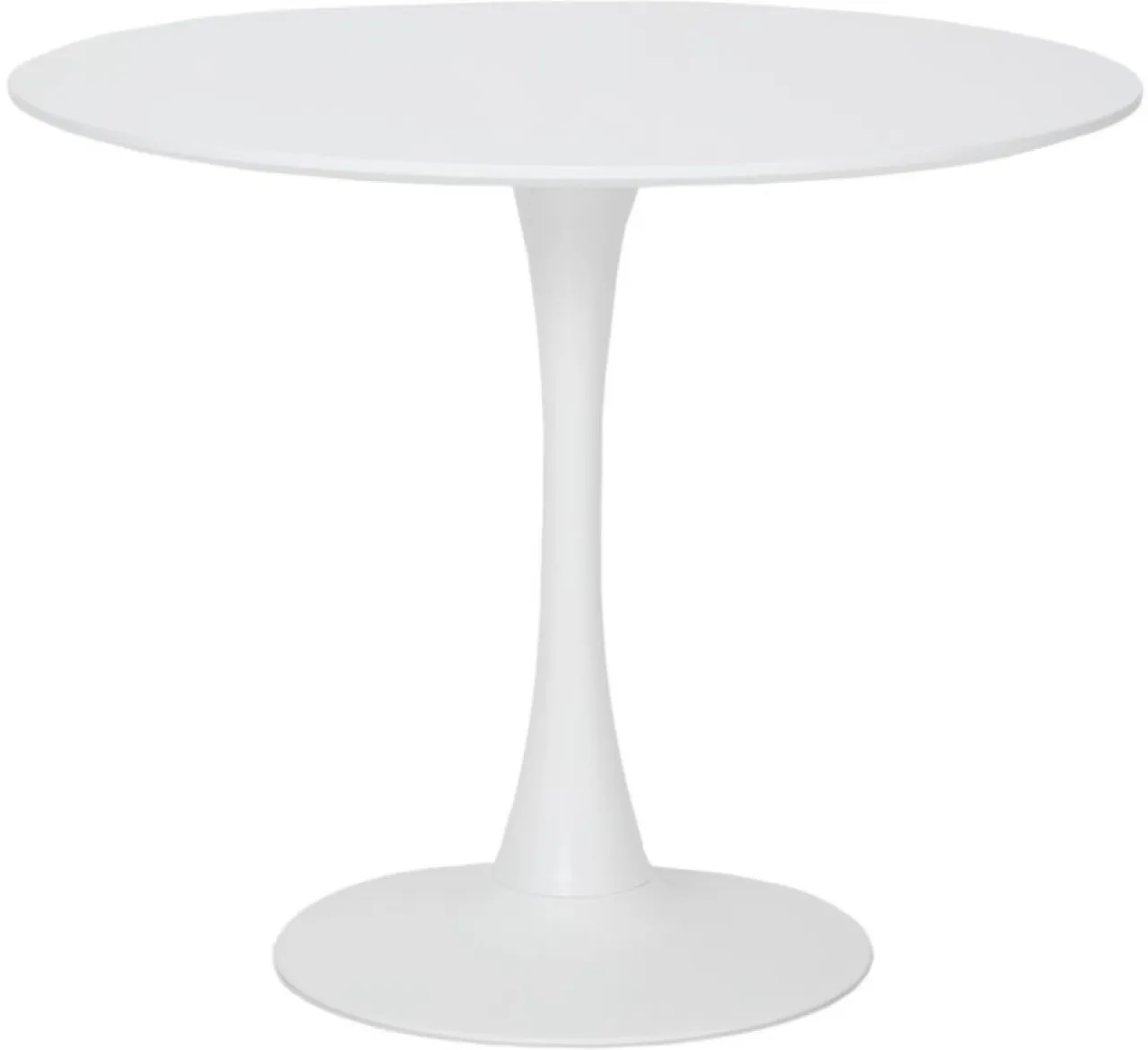 Werdafurn Modern Round Dining Table - White Pedestal Table Engineered Wood Dining Table
