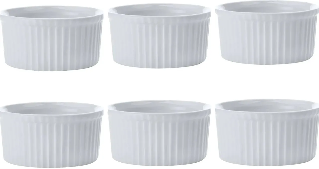 Crockery Centre Pack of 6 Porcelain Ramekin Blanco Dinner Set