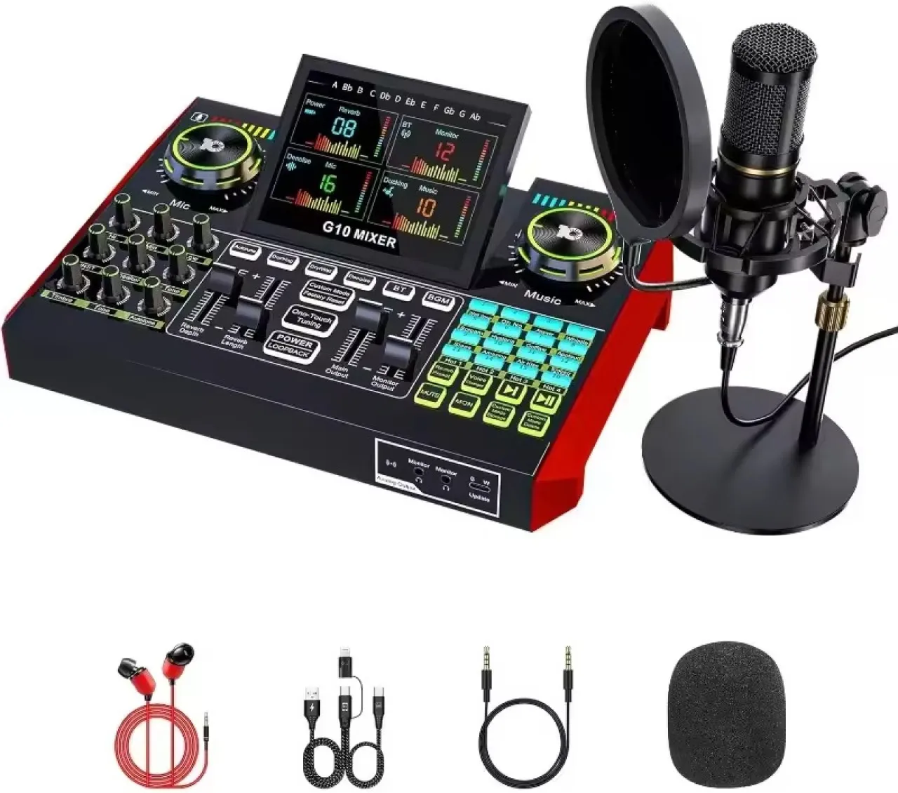 Happyfun DJ mixer,professional live broadcast full set DJ Effects