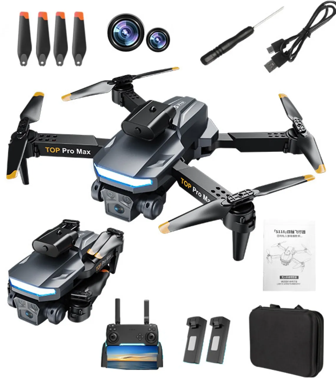 Finevr A15 Pro aerial photography drone folding obstacle avoidance quadcopter foreign trade remote …