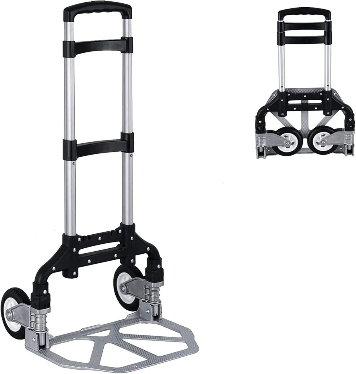 Generic Folding Hand Truck Dolly Aluminum Folding Hand Cart Luggage Trolley Cart Max 80kg Capacity …
