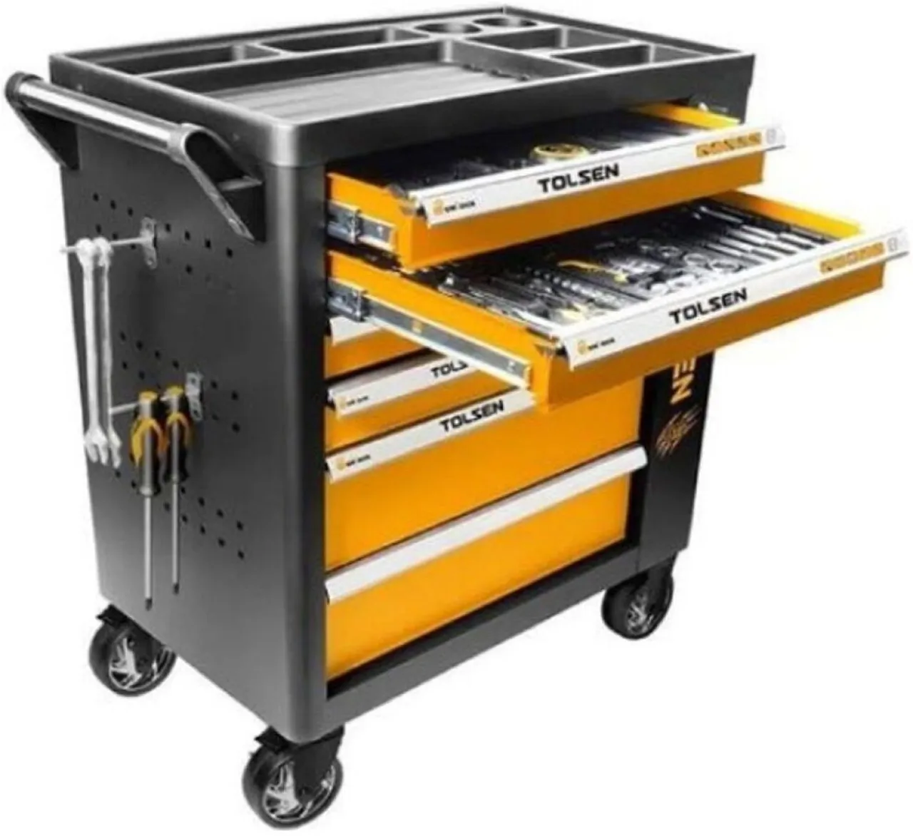 Tolsen Tool Trolley 6 Drawer Metal Lock Up COMPLETE Platform Trolley