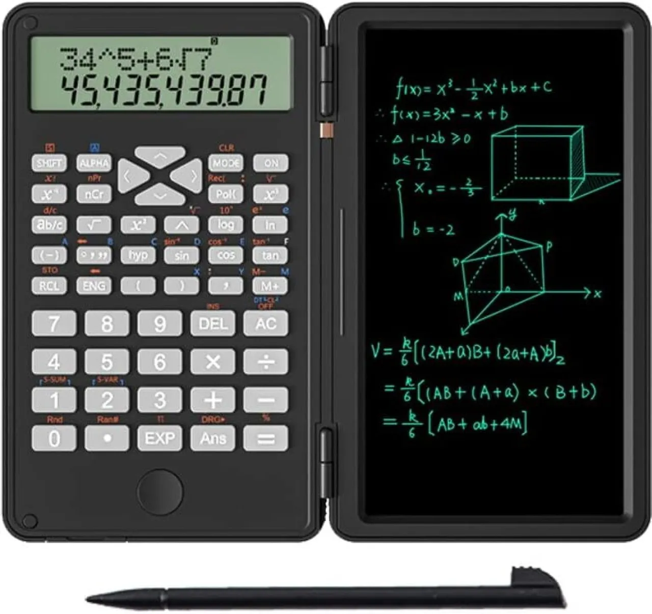 Wagu drum Scientific Calculator with Writing Tablet, Protable Foldable Calculator Notepad 2 in 1 LC…