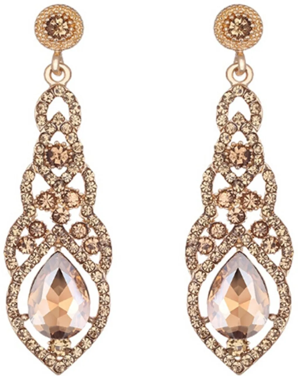 XINhui fashionable European and American sparkling gemstone hollow women's earrings, international …