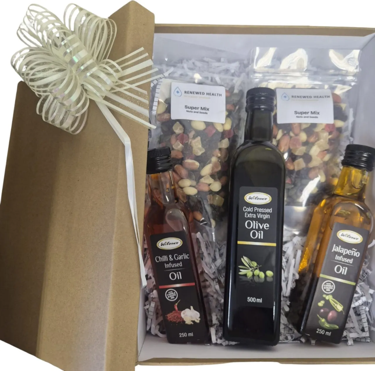 Wilson Gourmet Olive Oil and Snack Gift Box Olive Oil Glass Bottle