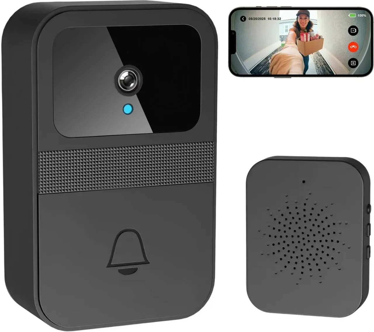 SHIJIN 1080P Doorbell Camera with Ring Chime,Smart Video Doorbell with Two-Way Talk,Cloud Storage,I…