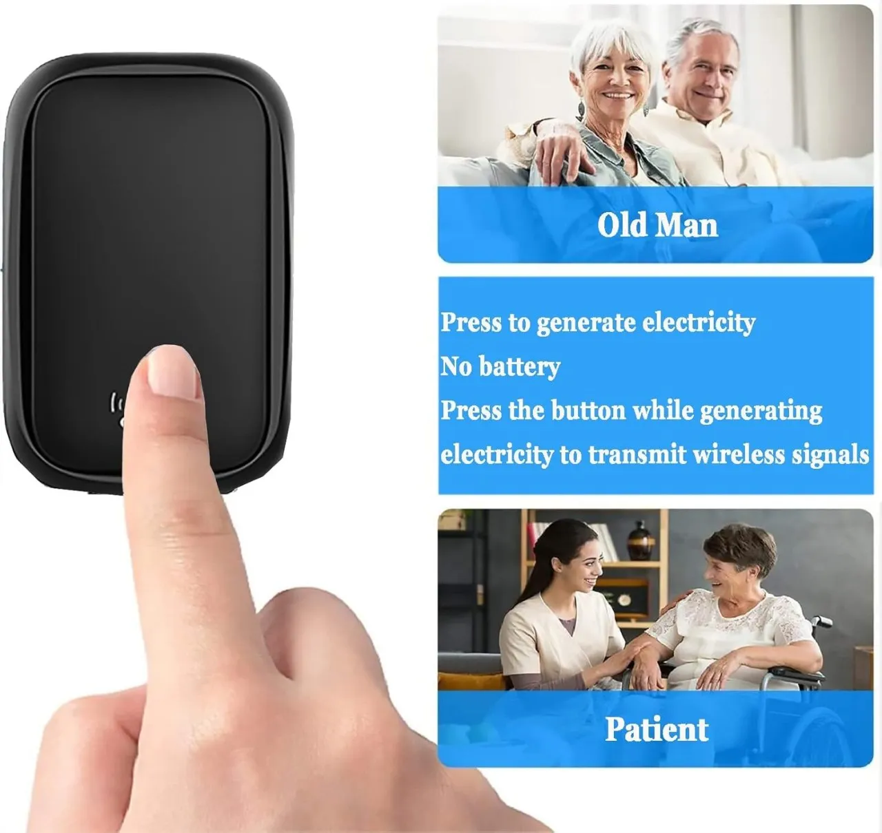 SHIJIN Wireless Doorbell with 1 Remote Waterproof Door Bell Buttons and 1 Plugin Receivers, Operati…