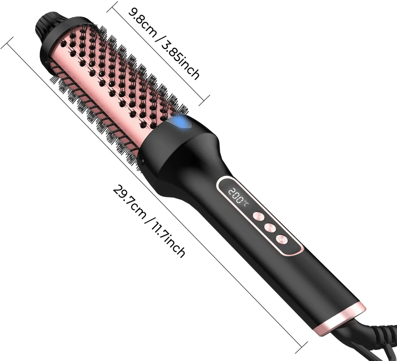 Lingfeng Dual-Function 2-in-1 Hair Curling & Straightening Thermal Brush with Thermostatic Control,…
