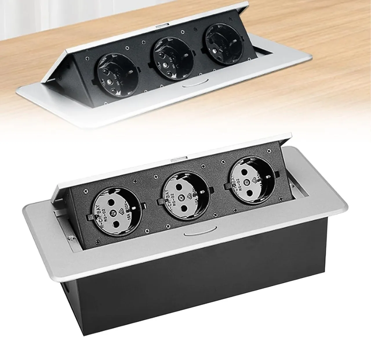 Good Life Recessed Power Strip, Hidden Multimedia Power Socket, One Click Pop Up Desktop Power Hub …