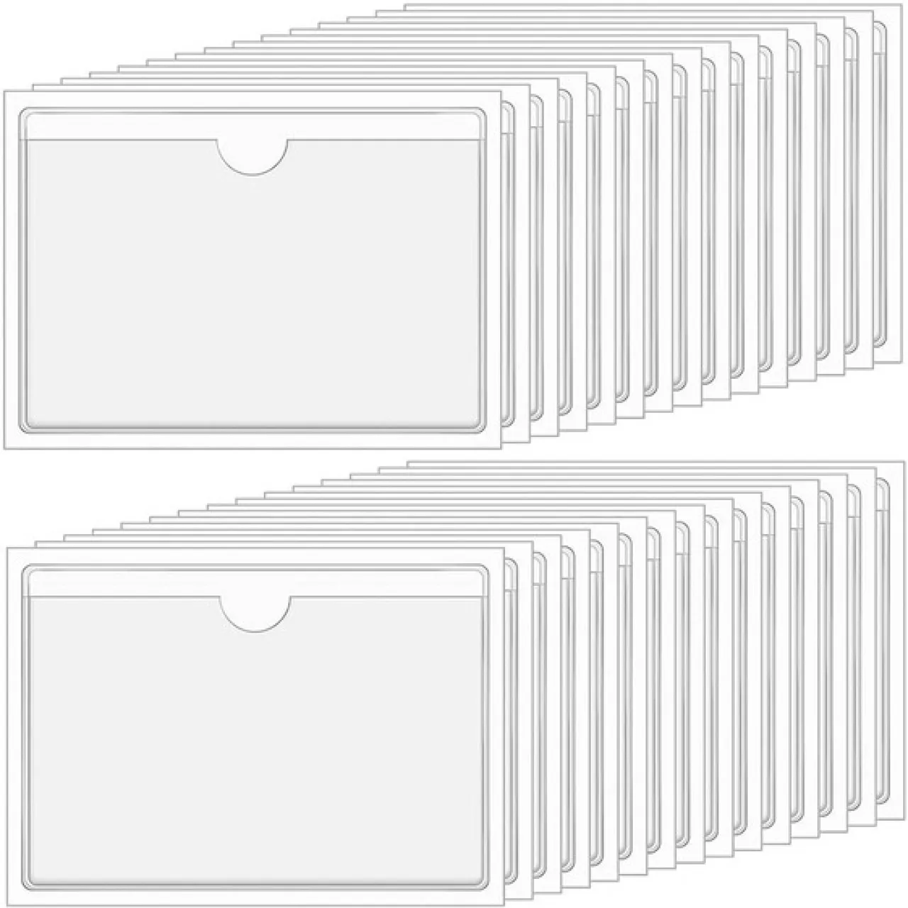 NANSHI Clear Adhesive Pockets 4X6In Index Card Pockets Self Adhesive (30PCS) Envelopes