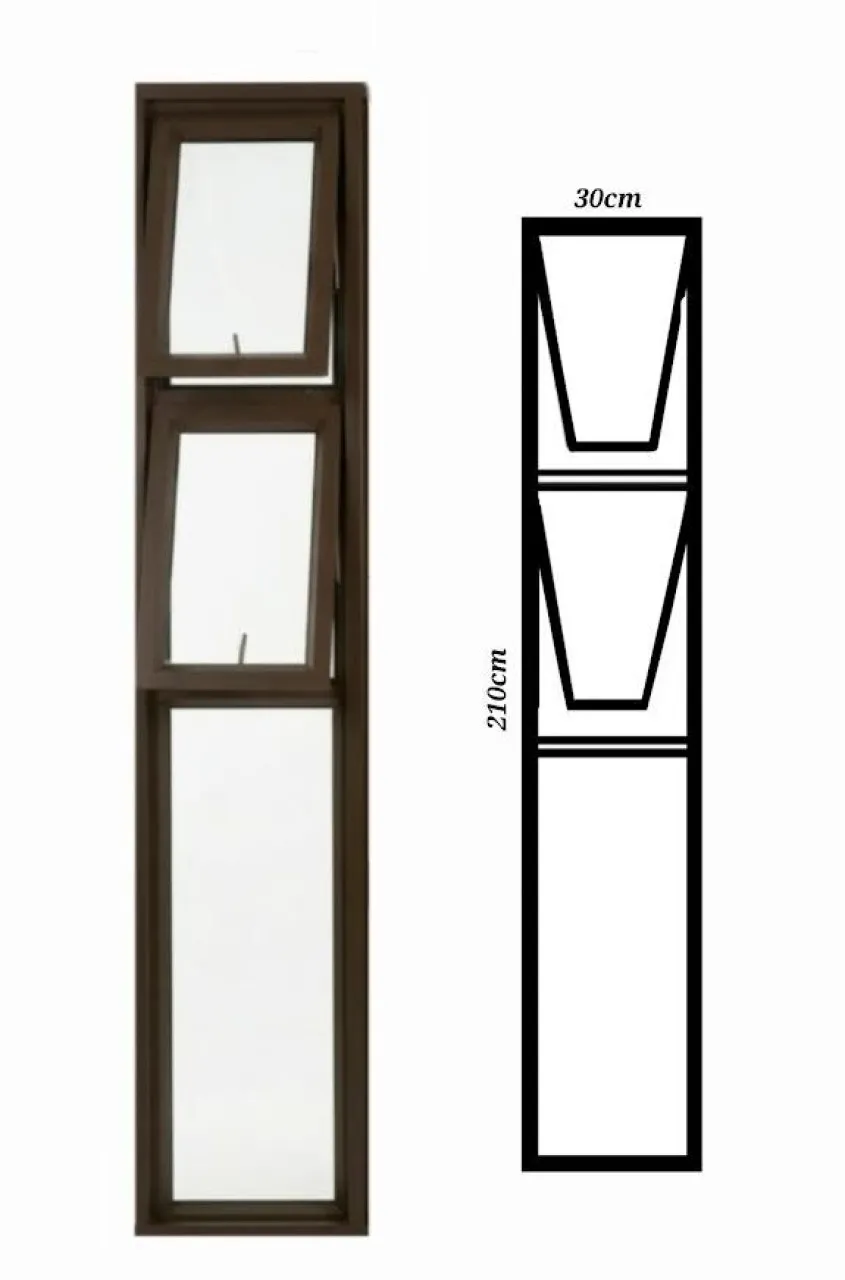 Generic Aluminium Sidelight Only With 2 Open in Bronze Colour Aluminium Exterior Door