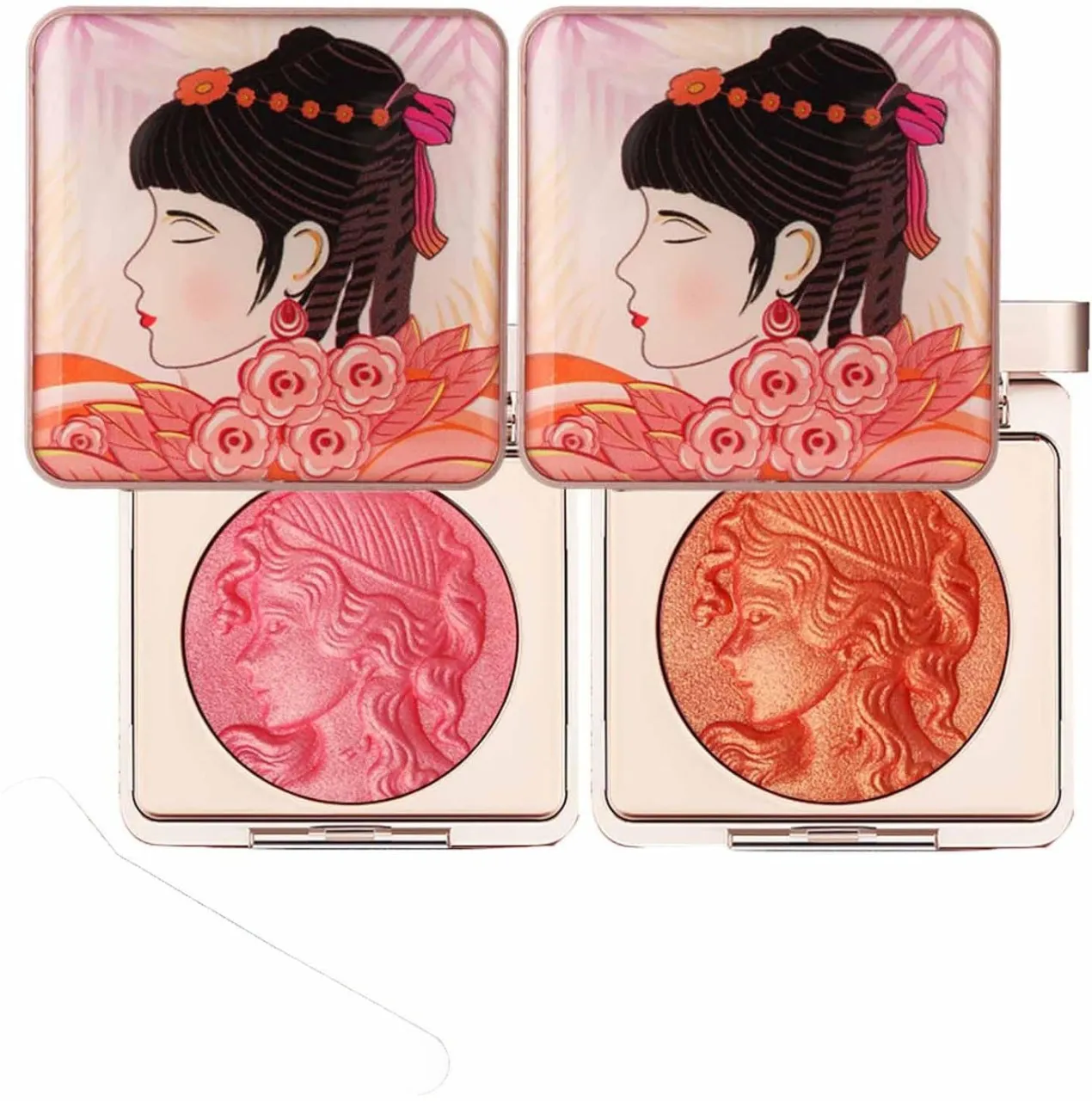 WEIWEISTORE Quotationi Embossed Smooth Powder Blush Palette for Cheeks, Embossed Girl Blush for Che…