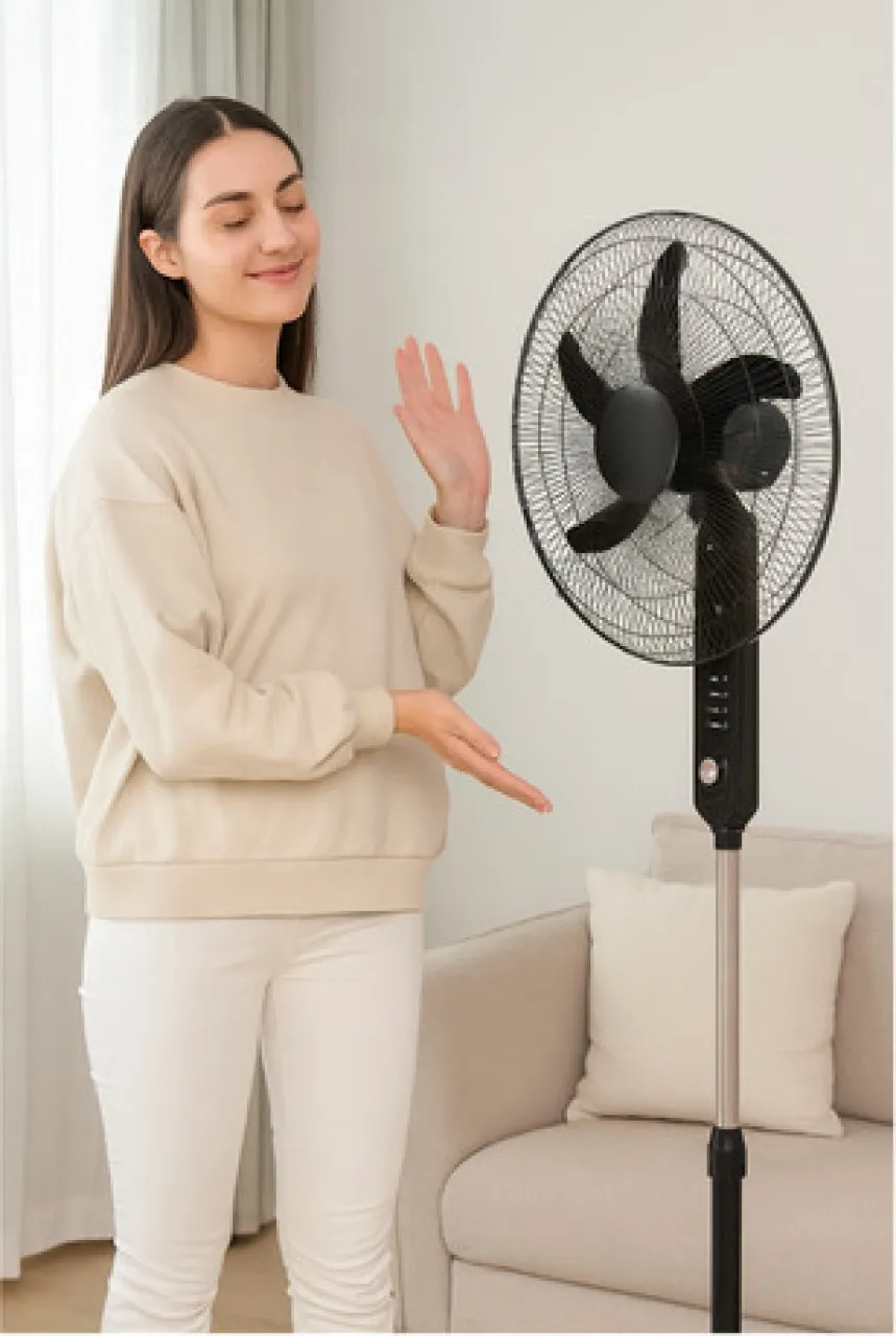Zzztrade Electric Stand Fan - 60W, 3 Speeds, Tilt & Rotate 5 cm Floor Fan